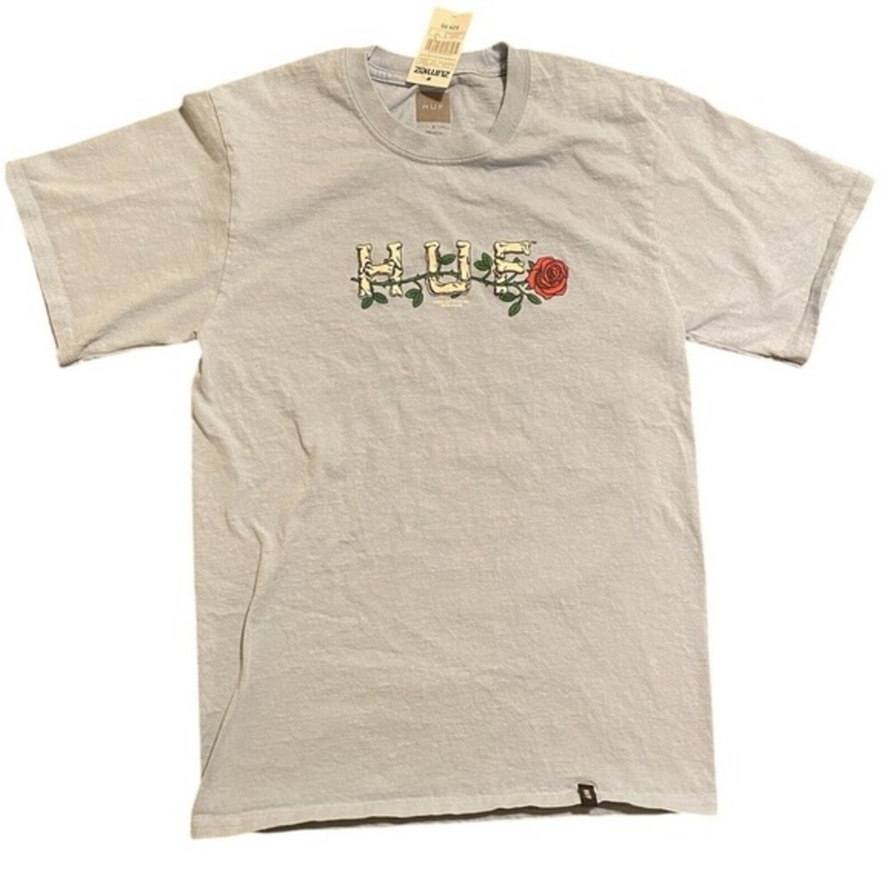 NWT‎ vintage HUF T-shirt Small Light Blue 2002 Rose Bones Worldwide